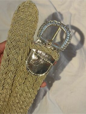 Lilly Pulitzer Gold Braided Metallic Buckle Belt